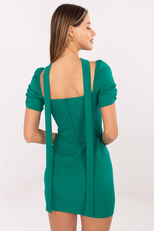 Green Fit Strap Mini kokteiļkleita