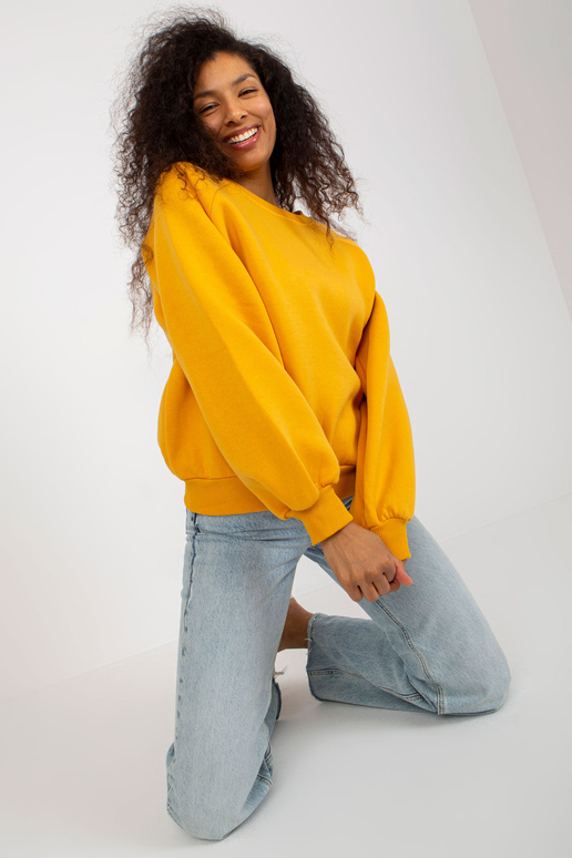 Tumši dzeltens pamata džemperis ar...