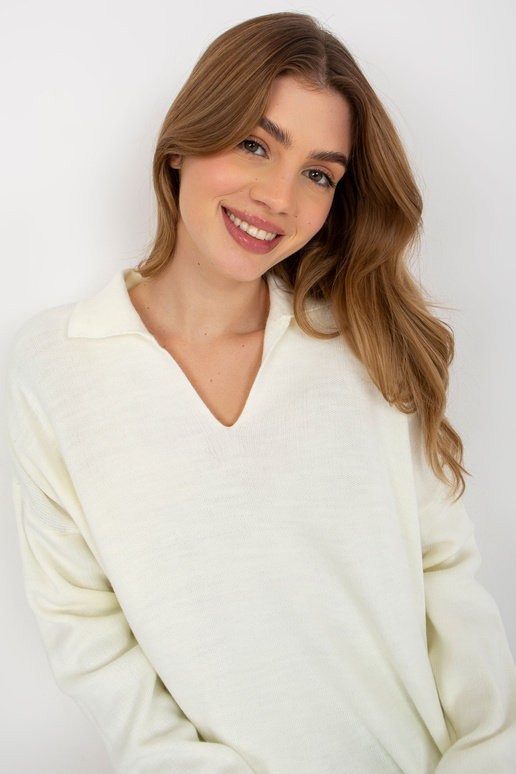 Ecru sieviešu oversize džemperis ar...