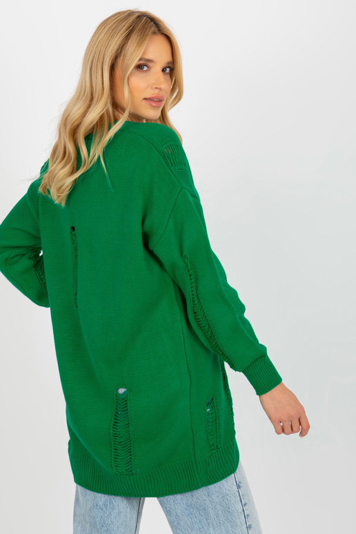 Zaļš brīvs jaciņš ar caurumiem RUE PARIS