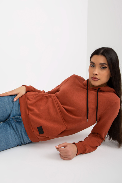 Tumši oranža kokvilnas Kangaroo kapuci