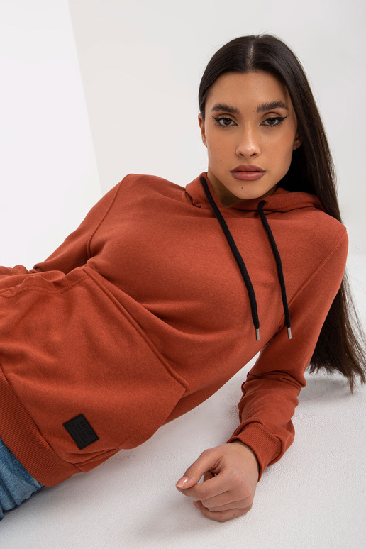 Tumši oranža kokvilnas Kangaroo kapuci