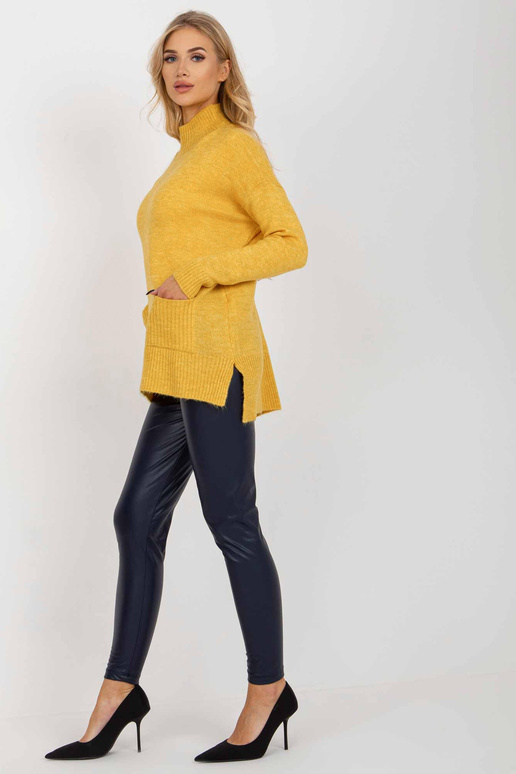 Dzeltens garš oversize džemperis ar...