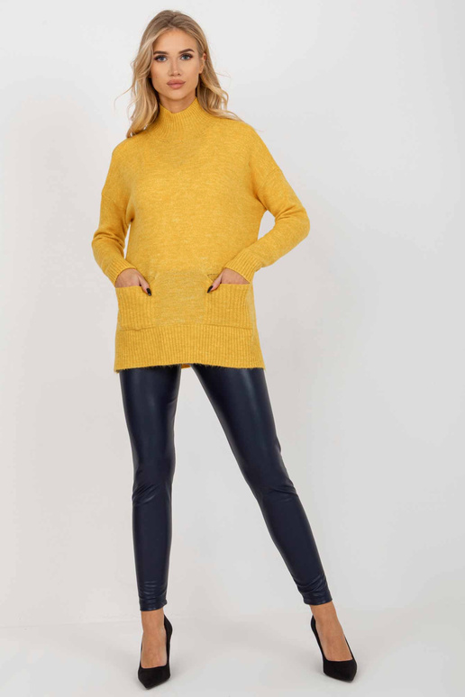 Dzeltens garš oversize džemperis ar...