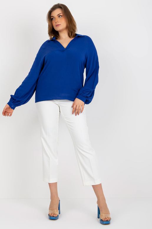 Tumši zila liela izmēra kreklblūze ar...