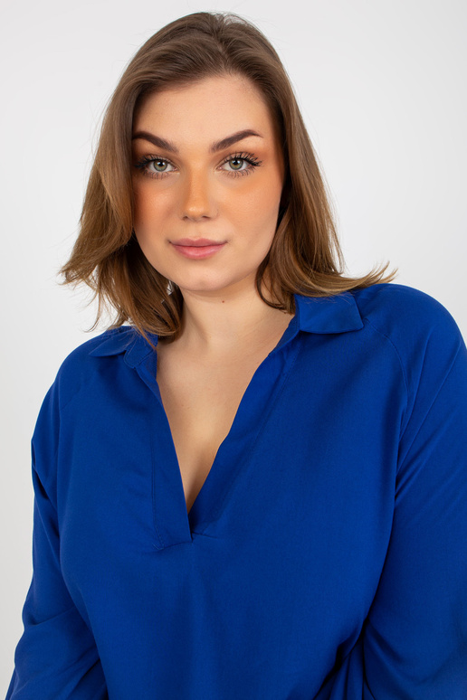 Tumši zila liela izmēra kreklblūze ar...