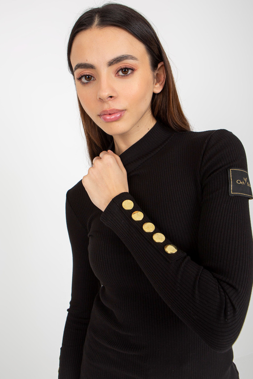 Melna pieguloša blūze ar svītrainu...