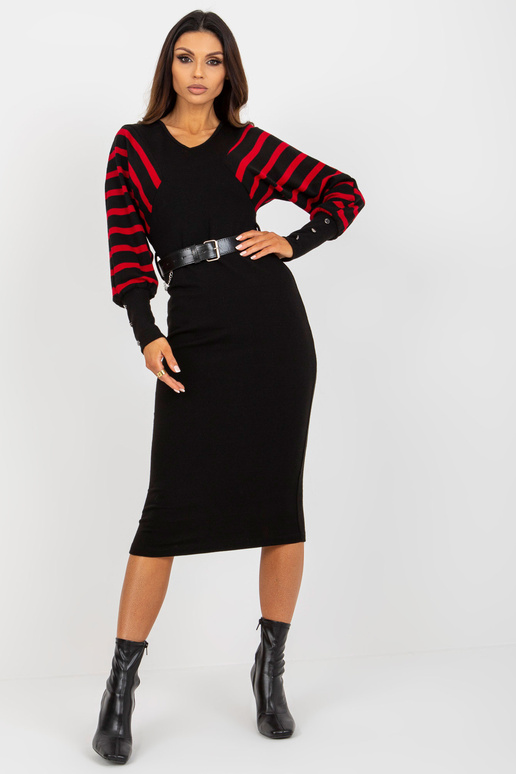 Melna un sarkana midi kleita ar jostu...