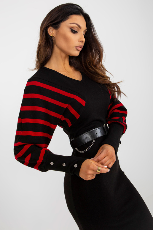 Melna un sarkana midi kleita ar jostu...