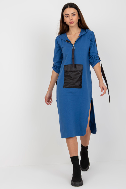 Tumši zils garš sporta krekls ar...