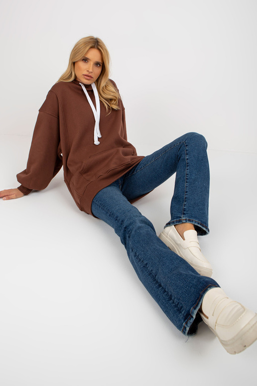 Tumši brūns garš džemperis, liela...