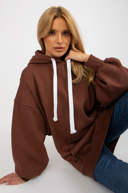 Tumši brūns garš džemperis, liela...