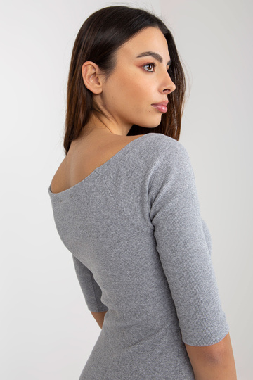 Pelēka rievota Midi kleita... 2