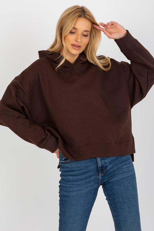 Tumši brūns oversize sporta krekls ar...