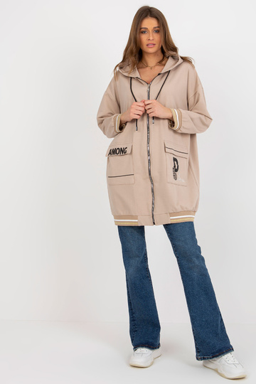 Bēšs garš džemperis ar...