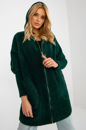 Tumši zaļš alpakas mētelis...