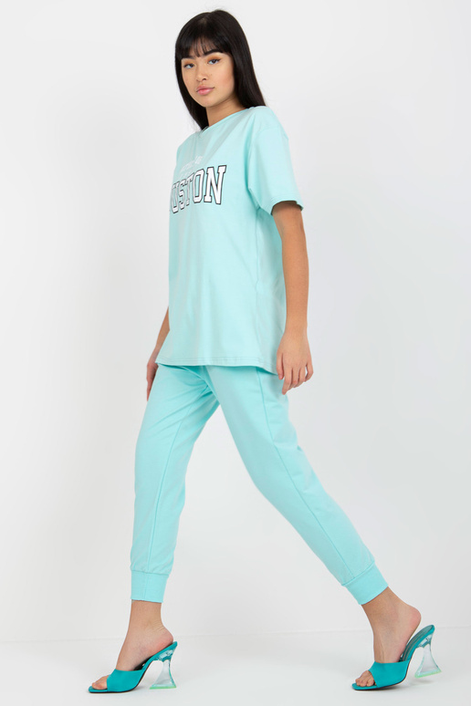 Piparmētru brīvs t-krekls ar uzrakstu