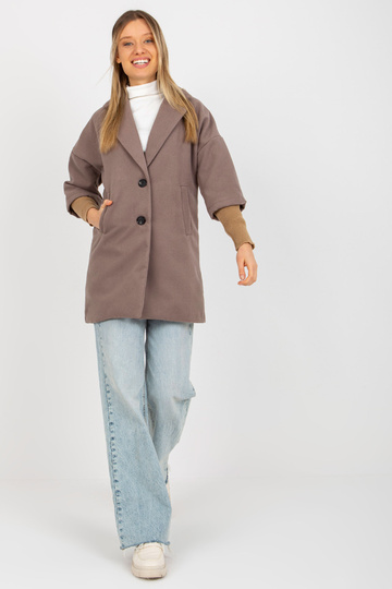 Brūns sieviešu mētelis ar...