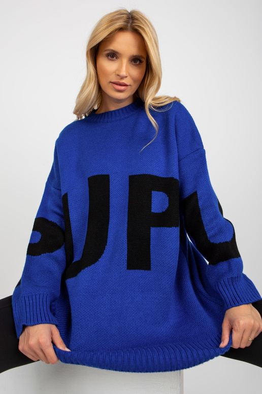 Kobalta garš oversize džemperis ar...