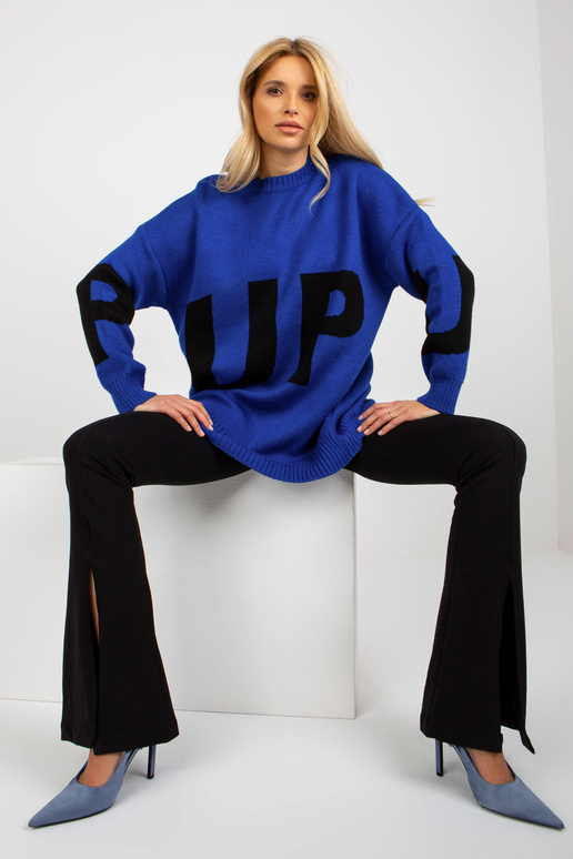 Kobalta garš oversize džemperis ar...