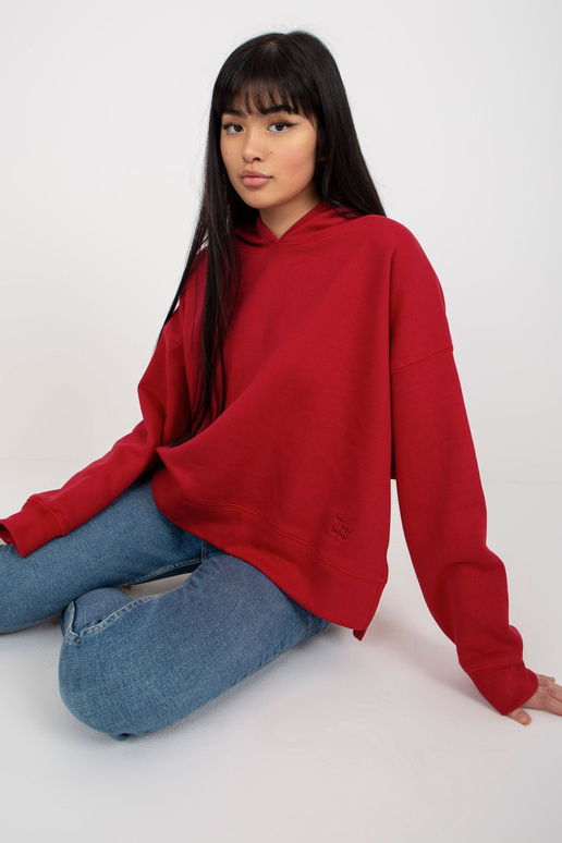 Sarkans sporta krekls ar kapuci un...