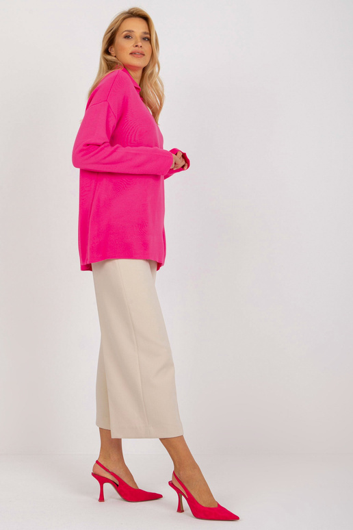 Fluo rozā garš oversize džemperis ar...