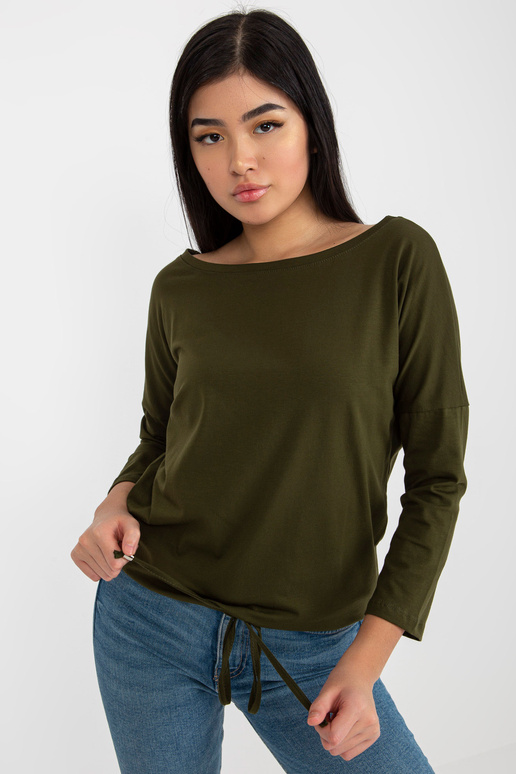 Khaki Fiona Cotton Basic Basic blūze