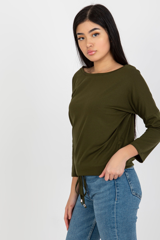 Khaki Fiona Cotton Basic Basic blūze