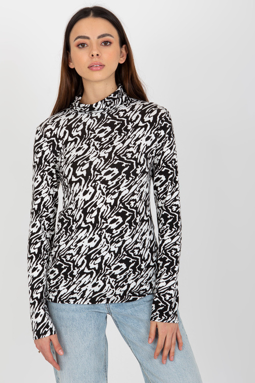Balta un melna pieskaņota blūze ar...
