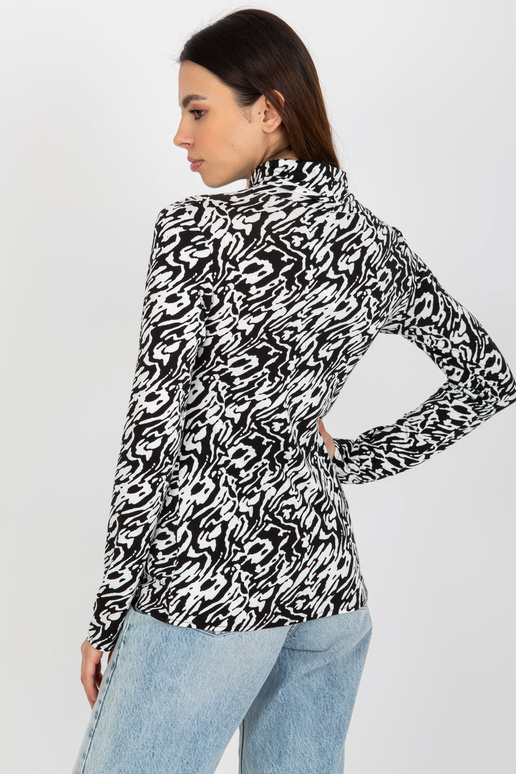 Balta un melna pieskaņota blūze ar...