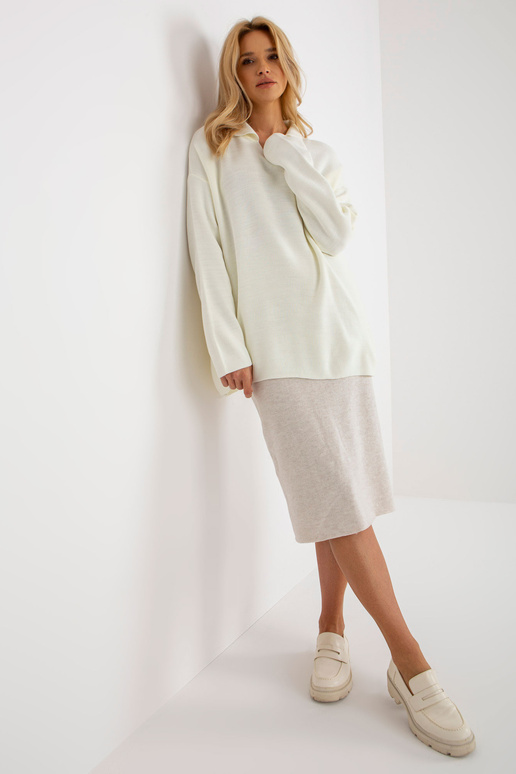 Ecru sieviešu oversize džemperis ar...