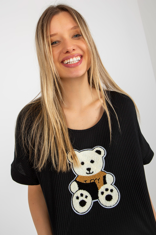 Melna sieviešu oversize blūze ar...