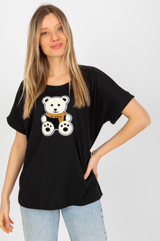 Melna sieviešu oversize blūze ar...