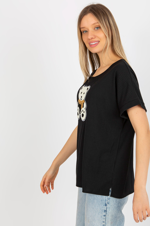 Melna sieviešu oversize blūze ar...