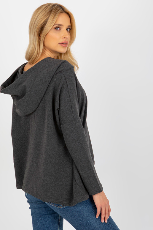 Tumši pelēka asimetriska blūze ar...