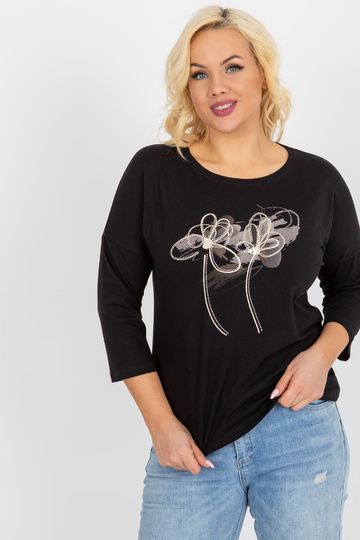 Melna plus izmēra blūze ar... 2