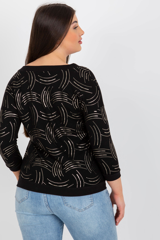 Melna plus izmēra blūze ar V kakla...