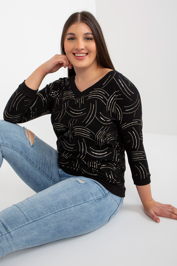 Melna plus izmēra blūze ar... 2