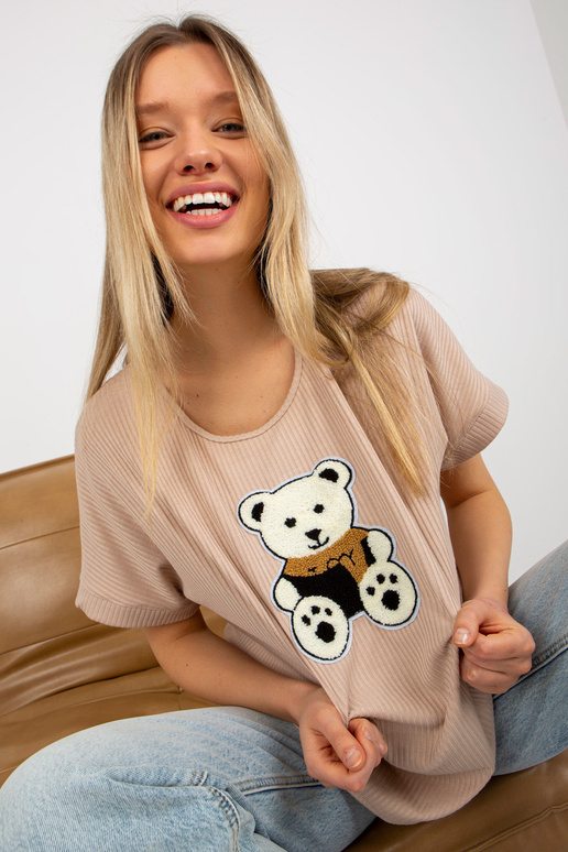 Bēša sieviešu oversize blūze ar...