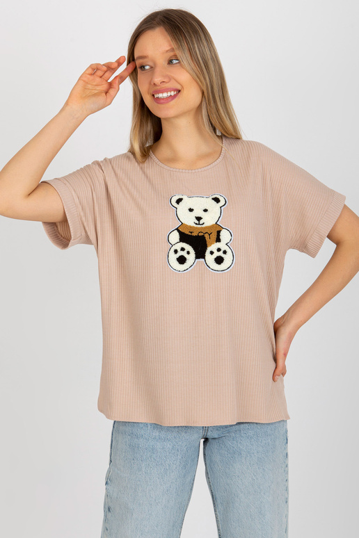 Bēša sieviešu oversize blūze ar...