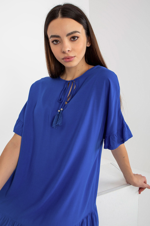 Kobalta volānu kleita ar īsām...