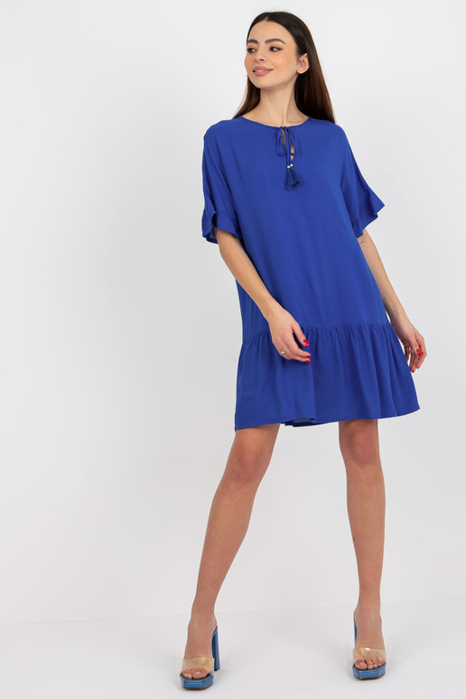 Kobalta volānu kleita ar īsām...