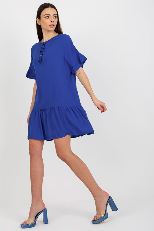 Kobalta volānu kleita ar īsām...