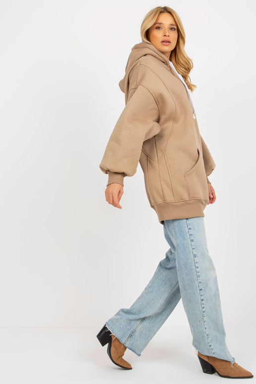 Tumši bēšs garš džemperis ar oversize...