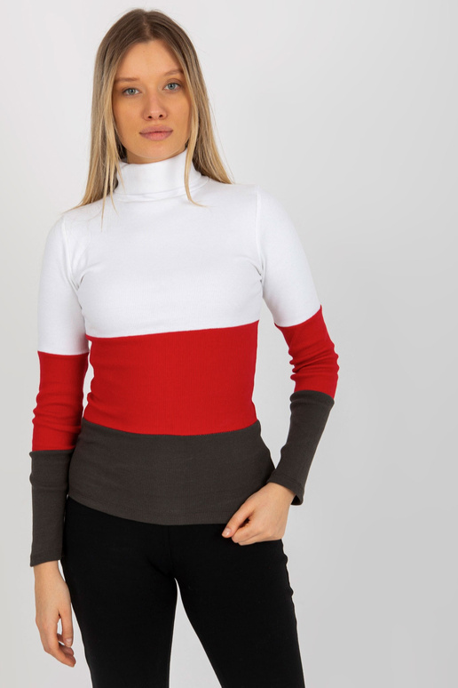 Ecru-khaki rievota pamata blūze ar...