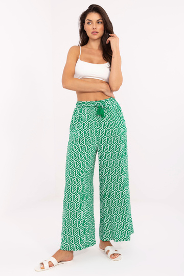 Zaļa auduma palazzo bikses...