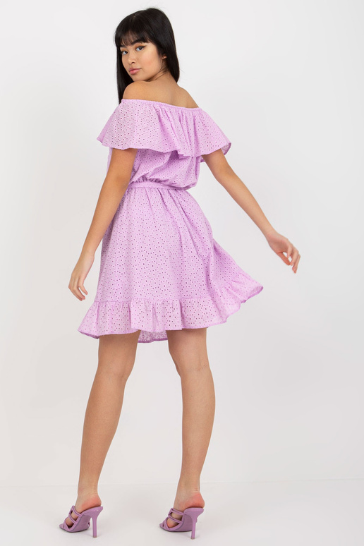 Gaiši violeta ažūra spāņu kleita ar...