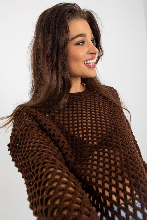 Brūns ažūra vasaras džemperis ar...