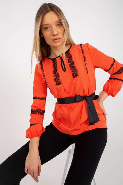 Oranža sieviešu svinīga blūze ar...