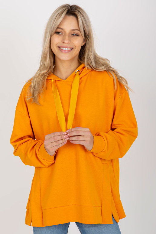 Tumši dzeltens džemperis ar kapuci un...